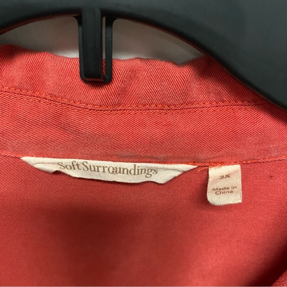 Soft Surroundings Woman's 2X Embroidered Button Down Weekender Tencel Dress - Picture 7 of 13